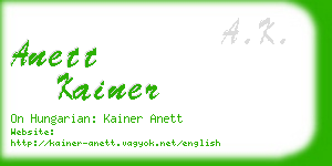 anett kainer business card